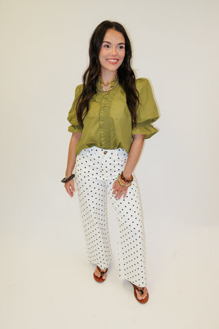 Sweet Simplicity Mocha Puff Sleeve Blouse