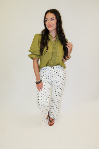 Sweet Simplicity Mocha Puff Sleeve Blouse