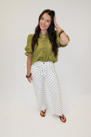 Sweet Simplicity Mocha Puff Sleeve Blouse