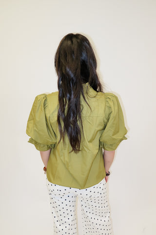 Sweet Simplicity Mocha Puff Sleeve Blouse