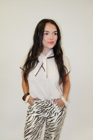 Classic Twist Ricrac Scarf Sweater Top