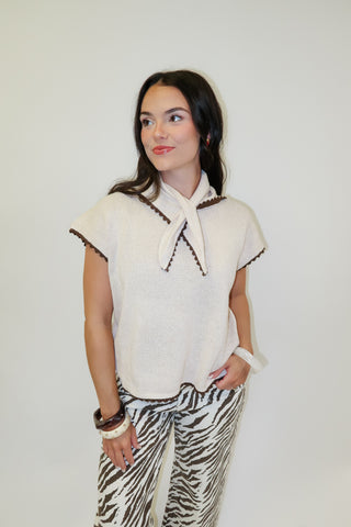 Classic Twist Ricrac Scarf Sweater Top