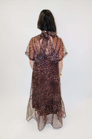 Roam Free Brown Animal Print Midi Dress