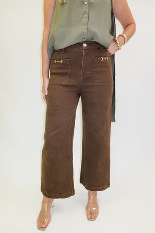 Downtown Days Stretch Pants with Hardware Pocket Trim