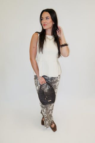 Fine Lines Peplum Sleeveless Top