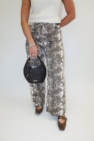 Wild Side Taupe Stretch Animal Print Pants