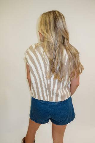 Untamed Spirit Sleeveless Mock Neck Knit Top