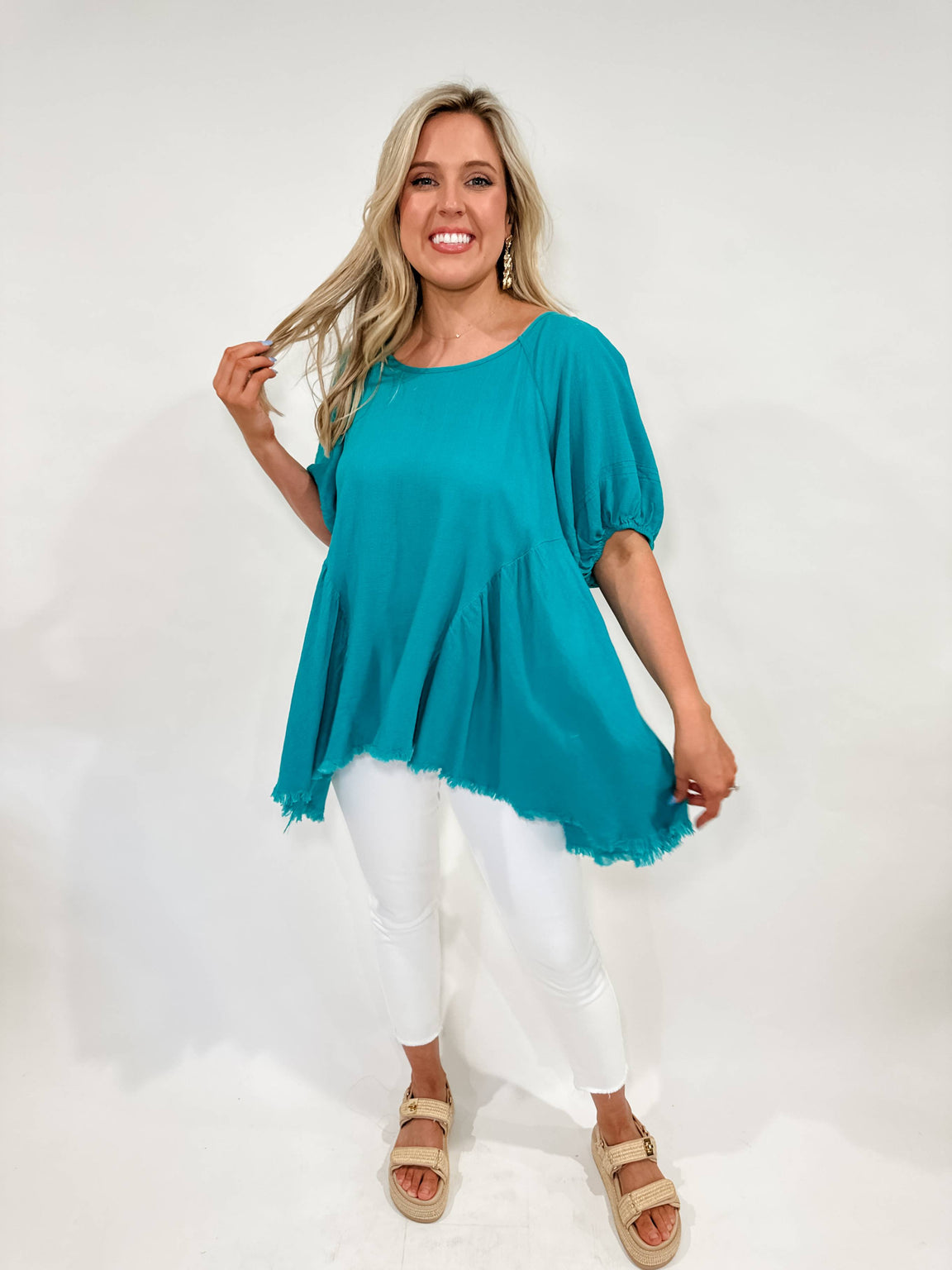 Tulip Clothing Jolie Womens Top in Azure
