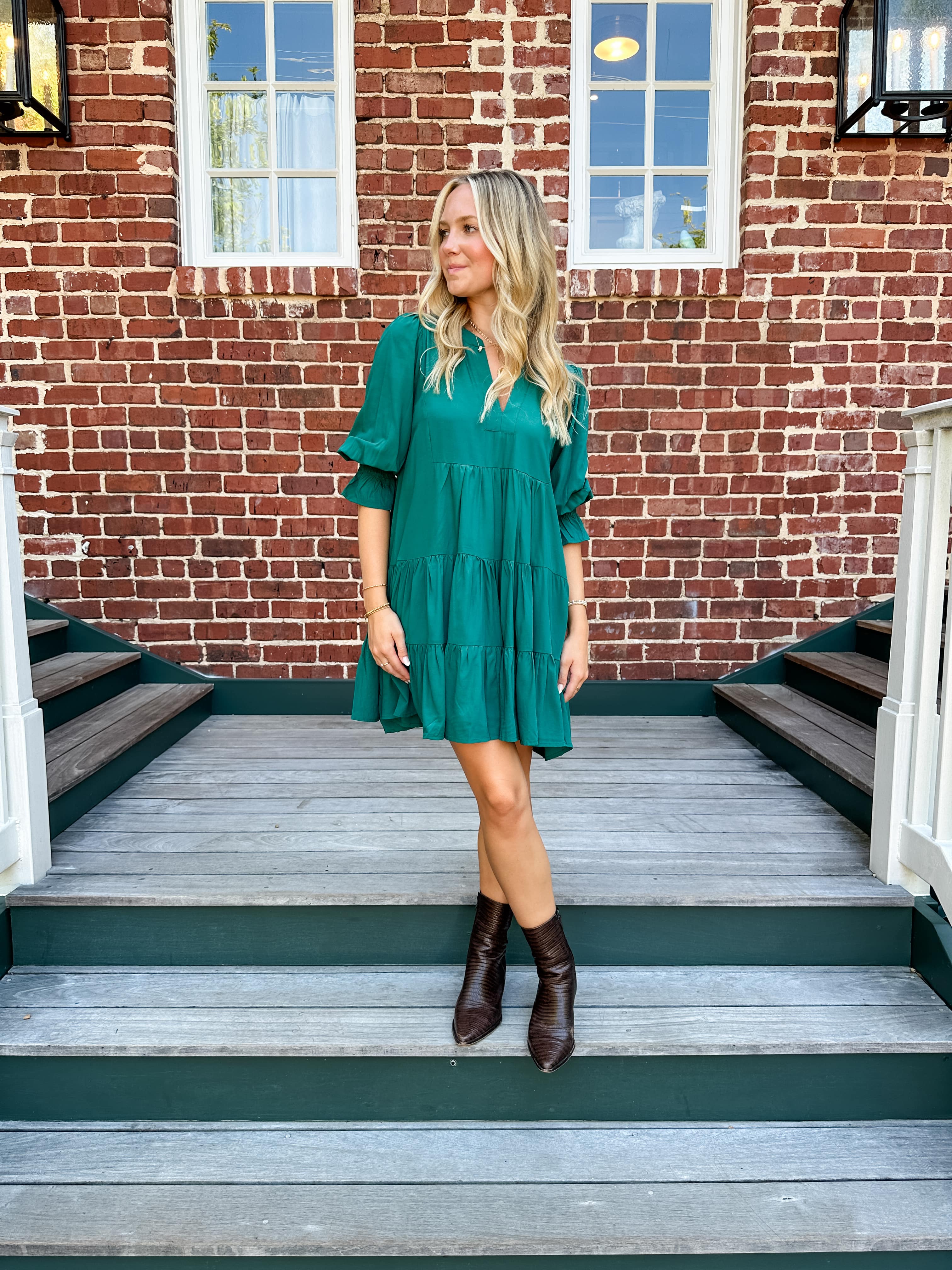 Tiered V-Neck Dress