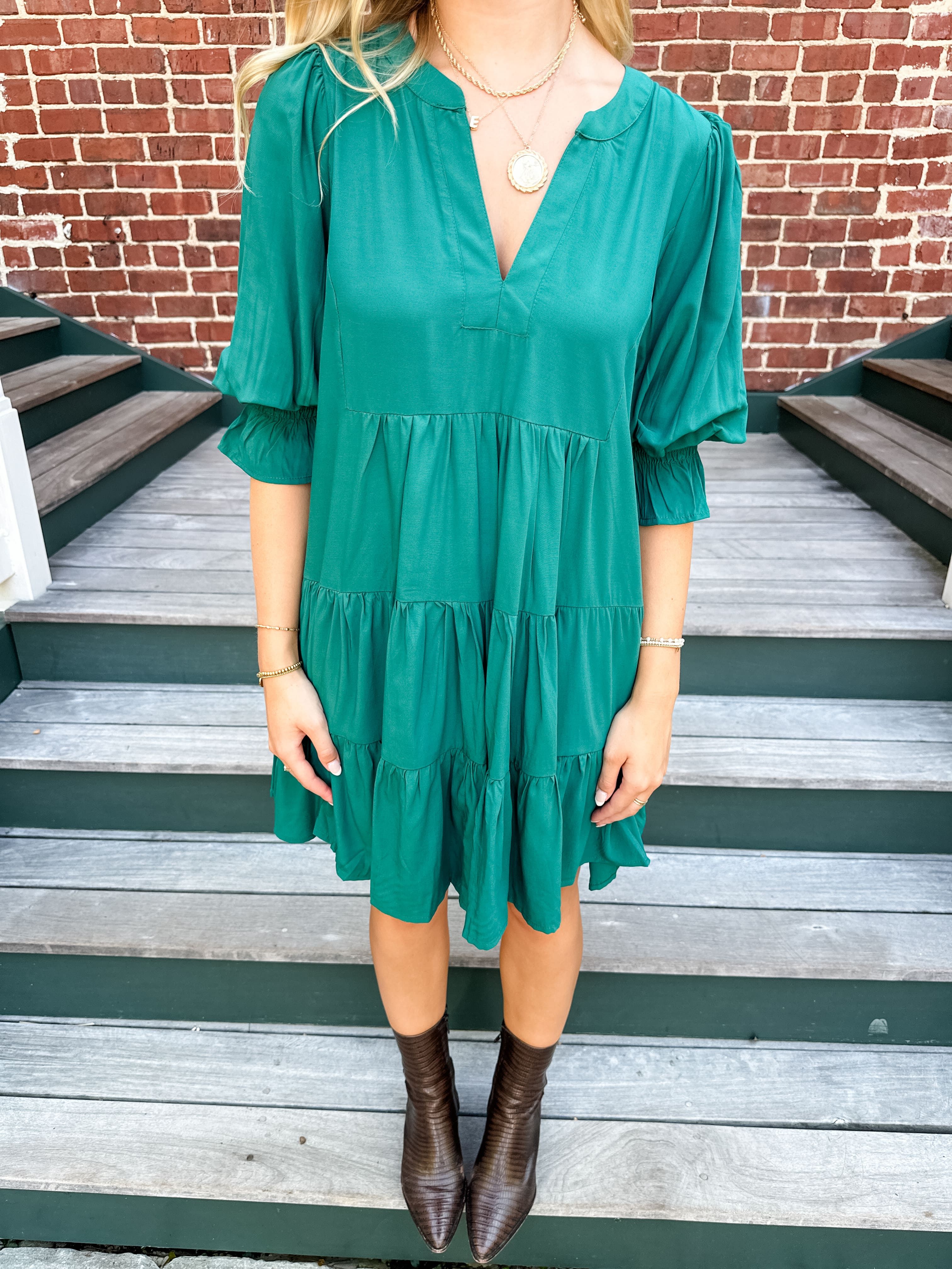 Tiered V-Neck Dress