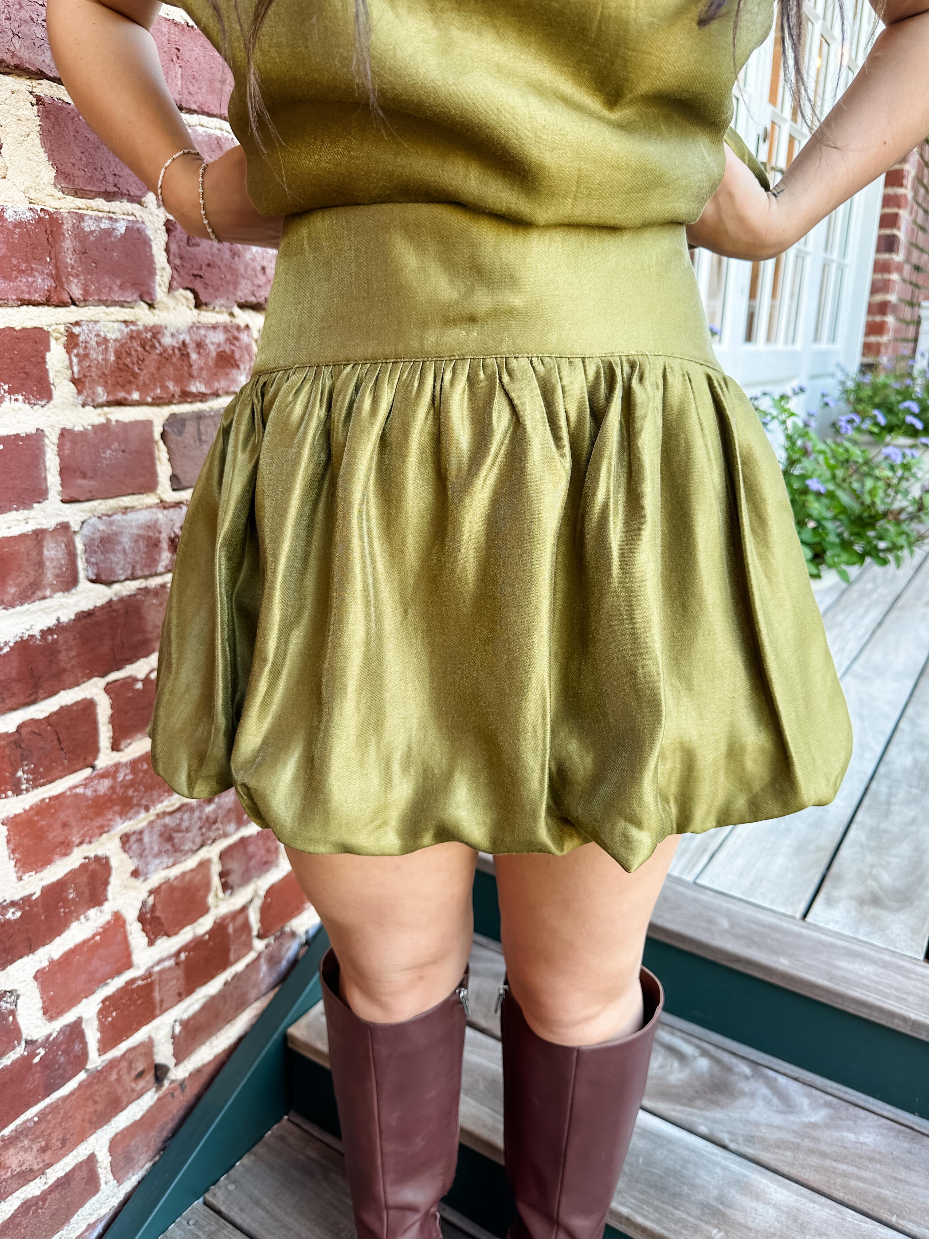 Shimmer Puff Hem Skort