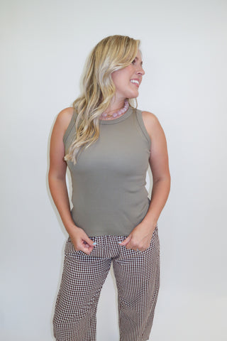 The Foundation Garment Dyed Ribbed Tank - The Pink Tulip Clothing