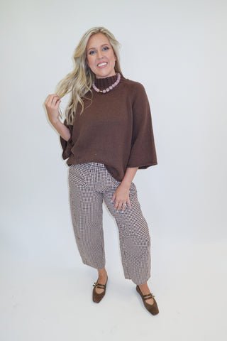 Coffee Run Mock Neck Sweater - The Pink Tulip Clothing