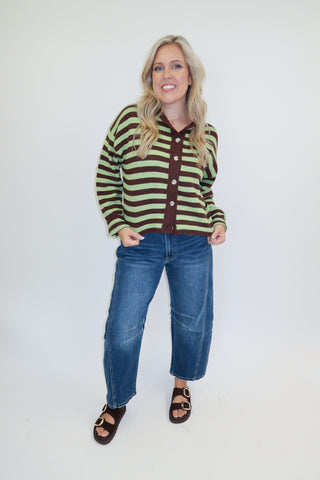 Sunday Stroll Stripe Cardigan - The Pink Tulip Clothing