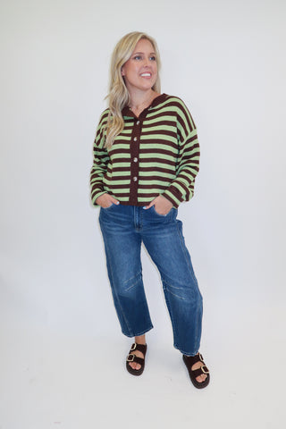 Sunday Stroll Stripe Cardigan - The Pink Tulip Clothing