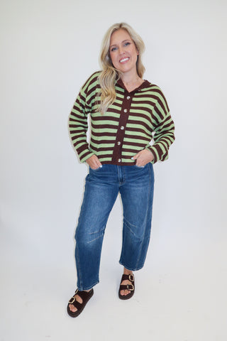 Sunday Stroll Stripe Cardigan - The Pink Tulip Clothing