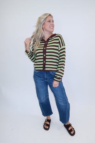 Sunday Stroll Stripe Cardigan - The Pink Tulip Clothing