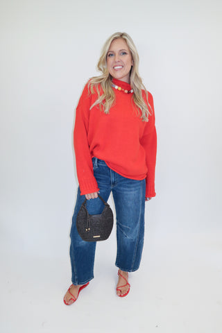 The Cozy Edit Mock Neck Sweater - The Pink Tulip Clothing