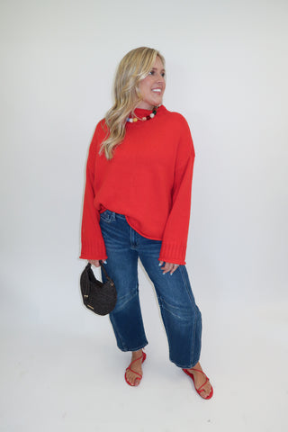The Cozy Edit Mock Neck Sweater - The Pink Tulip Clothing
