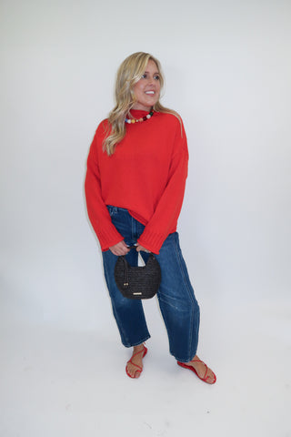 The Cozy Edit Mock Neck Sweater - The Pink Tulip Clothing