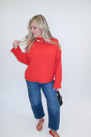 The Cozy Edit Mock Neck Sweater - The Pink Tulip Clothing
