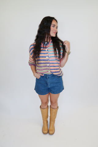 Color Story Patchwork Cardigan - The Pink Tulip Clothing