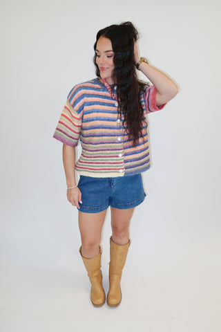 Color Story Patchwork Cardigan - The Pink Tulip Clothing