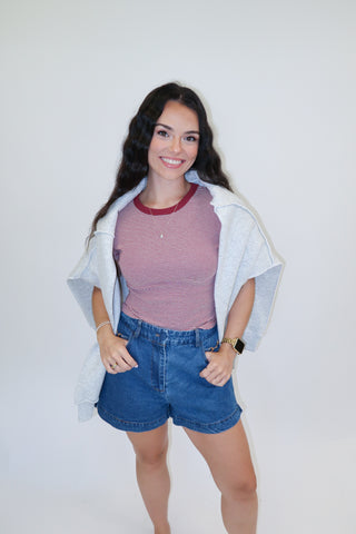 Harbor Stripe Baby Tee - The Pink Tulip Clothing