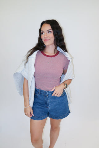 Harbor Stripe Baby Tee - The Pink Tulip Clothing