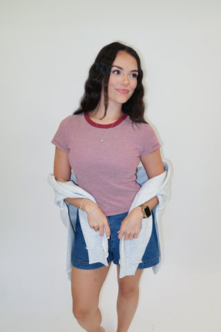 Harbor Stripe Baby Tee - The Pink Tulip Clothing