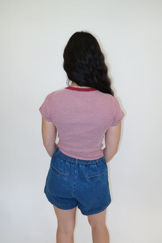 Harbor Stripe Baby Tee - The Pink Tulip Clothing