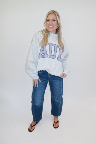 Saturday in Auburn Striped Sweatshirt - The Pink Tulip Clothing