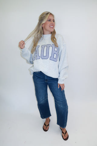 Saturday in Auburn Striped Sweatshirt - The Pink Tulip Clothing