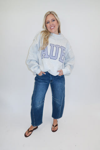 Saturday in Auburn Striped Sweatshirt - The Pink Tulip Clothing