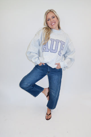 Saturday in Auburn Striped Sweatshirt - The Pink Tulip Clothing