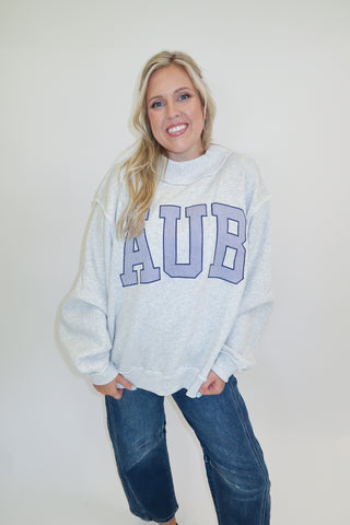 Saturday in Auburn Striped Sweatshirt - The Pink Tulip Clothing