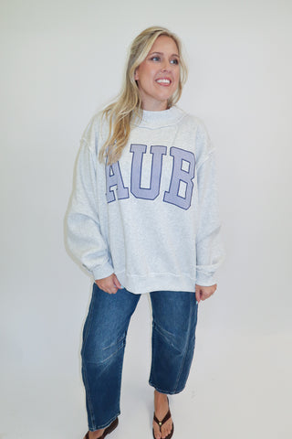 Saturday in Auburn Striped Sweatshirt
