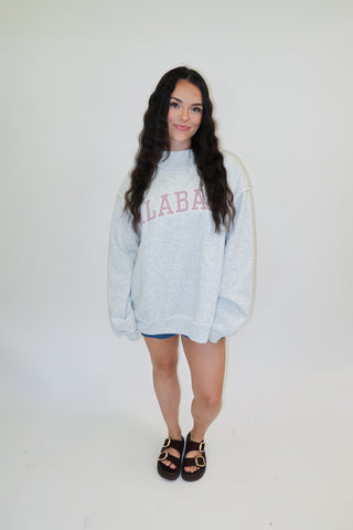Alabama State of Mind Striped Sweatshirt - The Pink Tulip Clothing