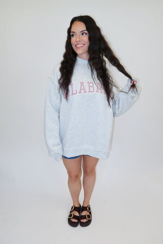 Alabama State of Mind Striped Sweatshirt - The Pink Tulip Clothing
