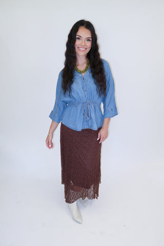 Plans Pending Drawstring Waist Top - The Pink Tulip Clothing