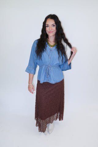 Plans Pending Drawstring Waist Top - The Pink Tulip Clothing