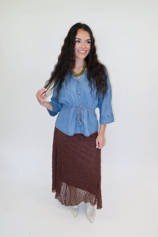 Plans Pending Drawstring Waist Top - The Pink Tulip Clothing
