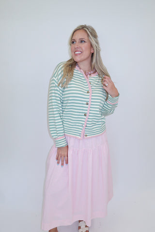 Cotton Candy Stripe Cardigan - The Pink Tulip Clothing