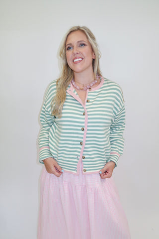 Cotton Candy Stripe Cardigan - The Pink Tulip Clothing