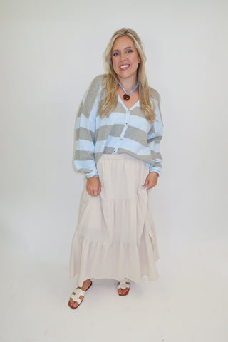 Boardwalk Stripe Cardigan - The Pink Tulip Clothing