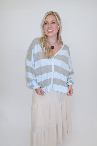 Boardwalk Stripe Cardigan - The Pink Tulip Clothing