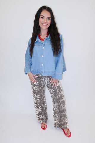 Blue Horizon Swing Denim Jacket - The Pink Tulip Clothing