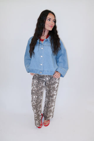 Blue Horizon Swing Denim Jacket - The Pink Tulip Clothing