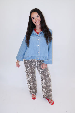 Blue Horizon Swing Denim Jacket - The Pink Tulip Clothing