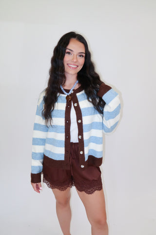 Golden Hour Trim Cardigan - The Pink Tulip Clothing